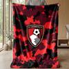 Bournemouth Football Print Flannel Blanket, Soft Warm Lightweight Throw Blanket for Sofa Bed Camping