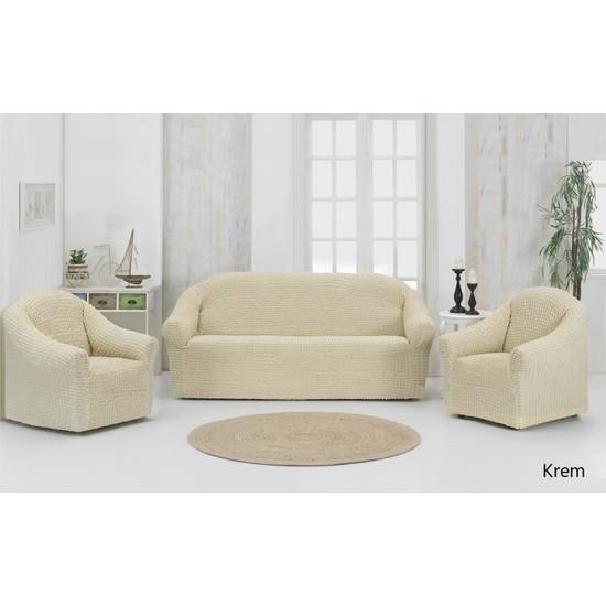 

Комплект чехлов на сиденья из хлопка Karna Home Stretch 3+1+1 кремовый