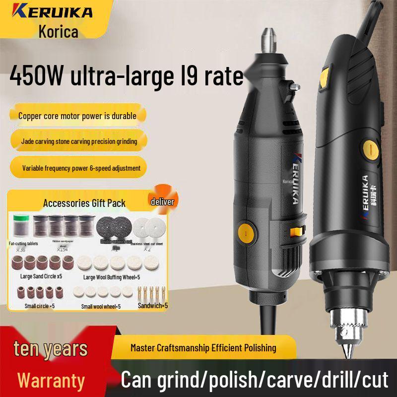High-Power Handheld Electric Grinder for Wood Carving, Jade Polishing, Cleaning, Cutting & Engraving