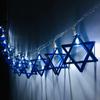 1.65M 10LED Hanukkah Menorah & Star of David String Lights For Jewish New Year Happy Hanukkah Kids Gifts Menorah Party Supplies