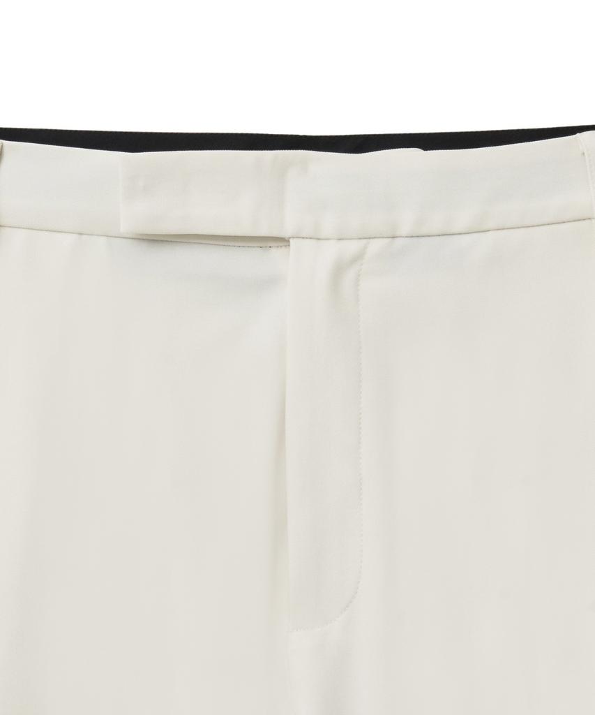 NOIRER Classic One-Pleat Wide Slacks (White)