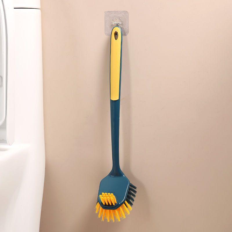 

Toilet Brush, Toilet Cleaning Brush Squatting Pit No Dead Corners Wall Mounted Long Handle Toilet Household Cleaning Set Toilet brush [Send hook]