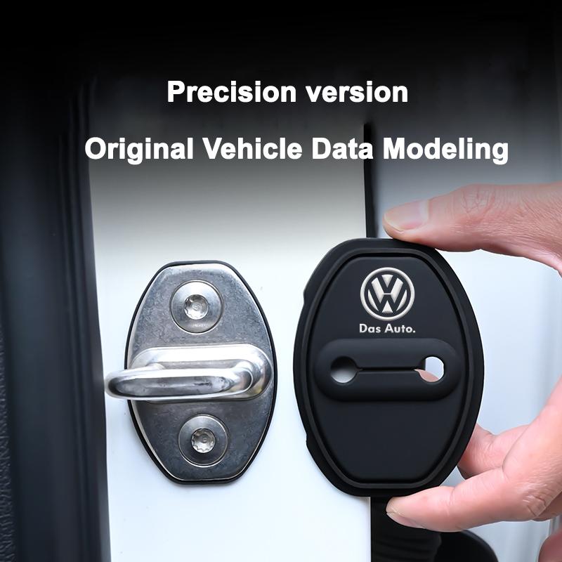 4pcs Silicone Car Door Lock Cover for Volkswagen VW Scirocco Beetle CC Touareg Golf R Touran Polo T-ROC GTD Interior Accessorie