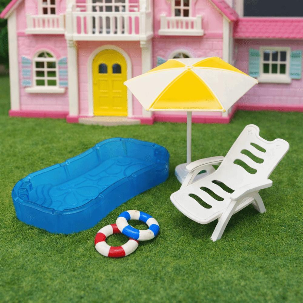 Multicolor Doll Swimming Pool Plastic Doll House Accessories Creative Dollhouse Pool Scene Toy