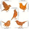 Metal Garden Ornaments Rusty Bird Silhouette Patina Figurines Outdoor Statues for Patio Yard Wall Sculptures