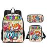 The Amazing World of Gumball Backpack Pen Bag Shoulder Bag 3Pcs Set Large Capacity Cartoon Anime Printed Student Boys and Girls