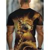 Sommer Rundhals 3D Fußballmuster Druck Top Modische Lässige Kurzarm Herren T-Shirts
