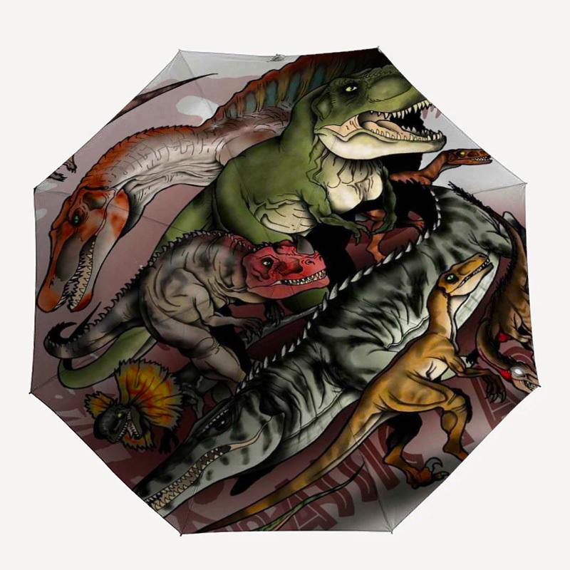 

1PC Dinosaur Pattern Small Travel Compact Windproof Umbrella, Automatic Folding Umbrella, Automatic Open/Close ,Gift-178