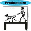Halloween Garden Stake with Figure and Dog Scene, Metal Yard Sign, 11.81 Inch Lawn Piece for Entry Line, Porch Side, and Party Use