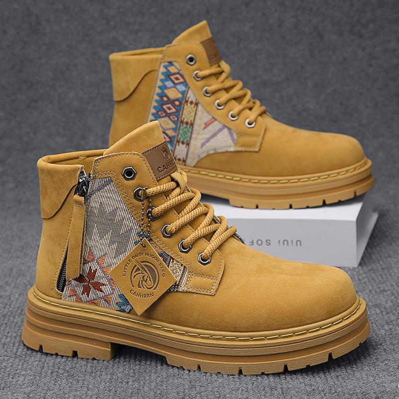 

Мужская повседневная обувь, рабочая обувь на шнуровке с толстой подошвой, мужская обувь для работы на открытом воздухе, высококачественные ботинки для походов на осень и зиму 39