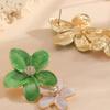 Pinkdudu Drip Glaze Rhinestone Flower Studs Fresh Sweet Vacation Temperament Earrings Elegant Floral Jewelry for Women PD2519