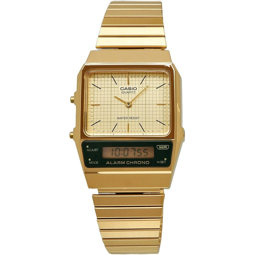 Casio Standard Analog-Digital Quartz Watch AQ-800EG-9A Unisex Gold 50m Water Resistant