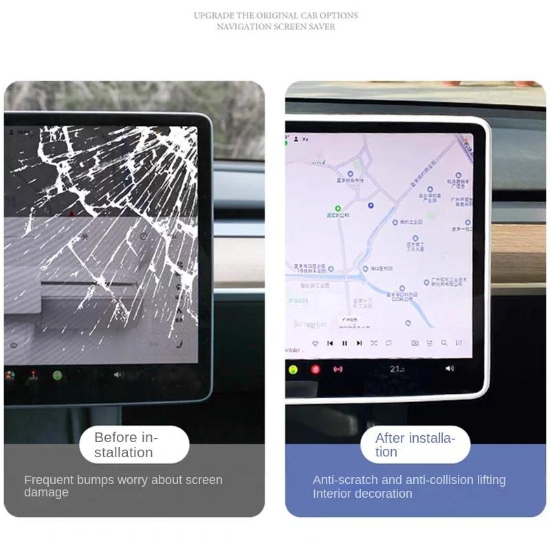 Per Tesla Model 3 Y 2020-2025 Silicone Cornice Schermo Protezione Bordi Display Copertura Protettiva Controllo Centrale Accessori Auto