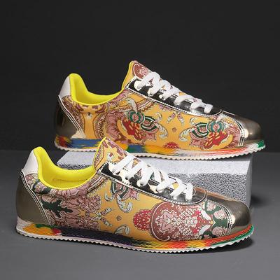 Sneakers Firmate Stampate alla Moda da Uomo Scarpe da Corsa Gialle di Lusso Originali Casual Leggere Piatte Scarpe da Jogging Uomo