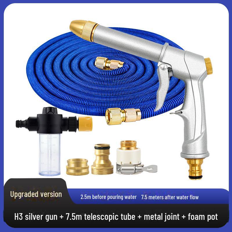 High-Pressure Car Wash Water Gun Set with Telescopic Hose and Garden Cleaning Nozzle