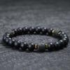 Einzigartiges Natursteinarmband für Männer, 8 mm, Obsidian, Tigeraugen, Perlenarmband, Homme, Handschmuck, schwarzer Strang, Brazalete, Pulseira