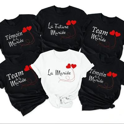 T-Shirt mit Aufdruck für Junggesellenabschiede, EVJF-Team der Braut, T-Shirt, Outfit, Hochzeitsteam, Braut, Trauzeugin, Brautjungfer, Tops, Kleidung