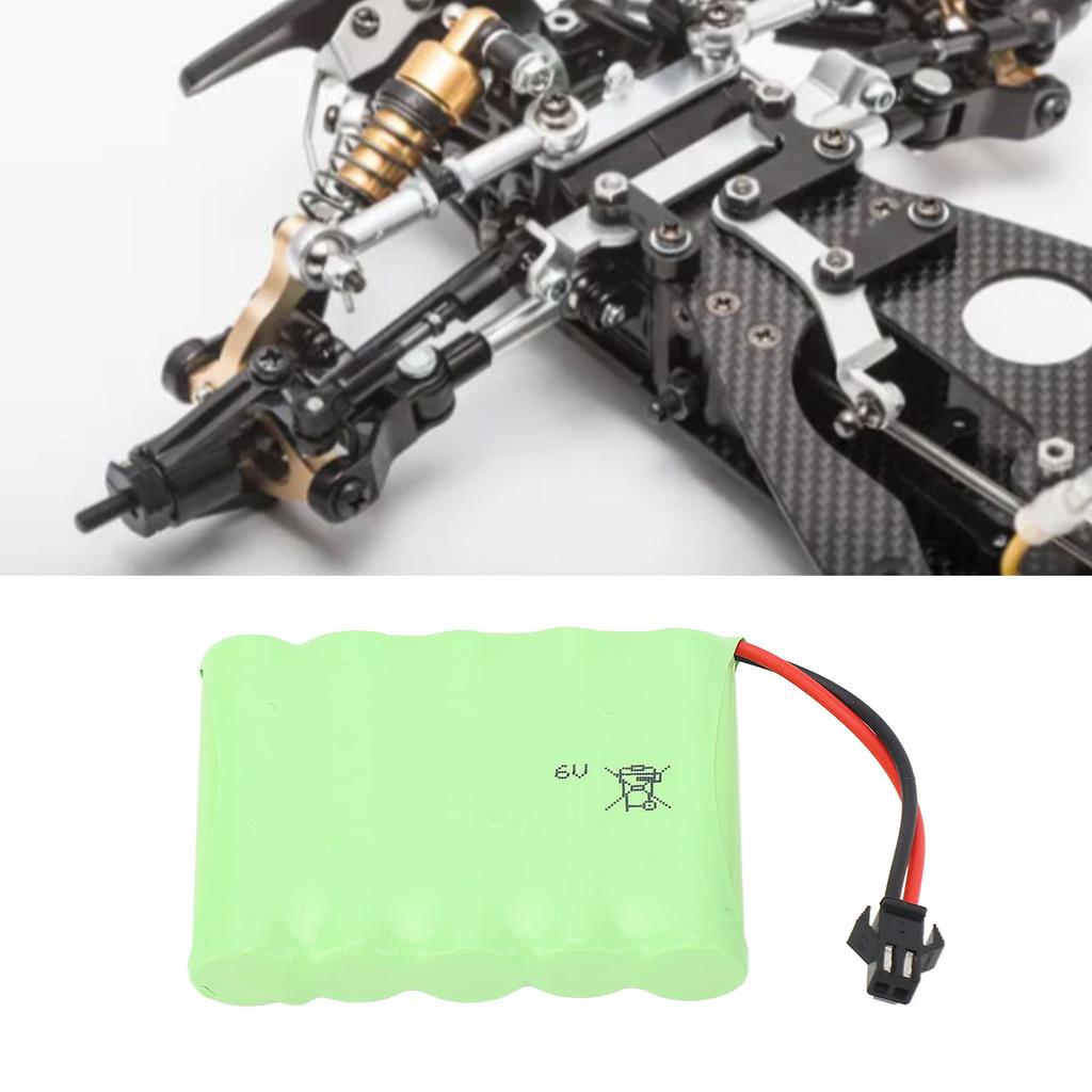 6.0V 2400mAh Lithium Battery with SM 2P Plug Replacement RC Rechargeable Lithium Battery for RC Cars Trucks