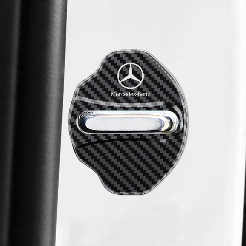 4PCS Car Door Lock Cover Protect Buckle Cover Latch Stop Anti Rust Car Key Case for Mercedes-Benz W203 W204 W205 W210 W211 JG1