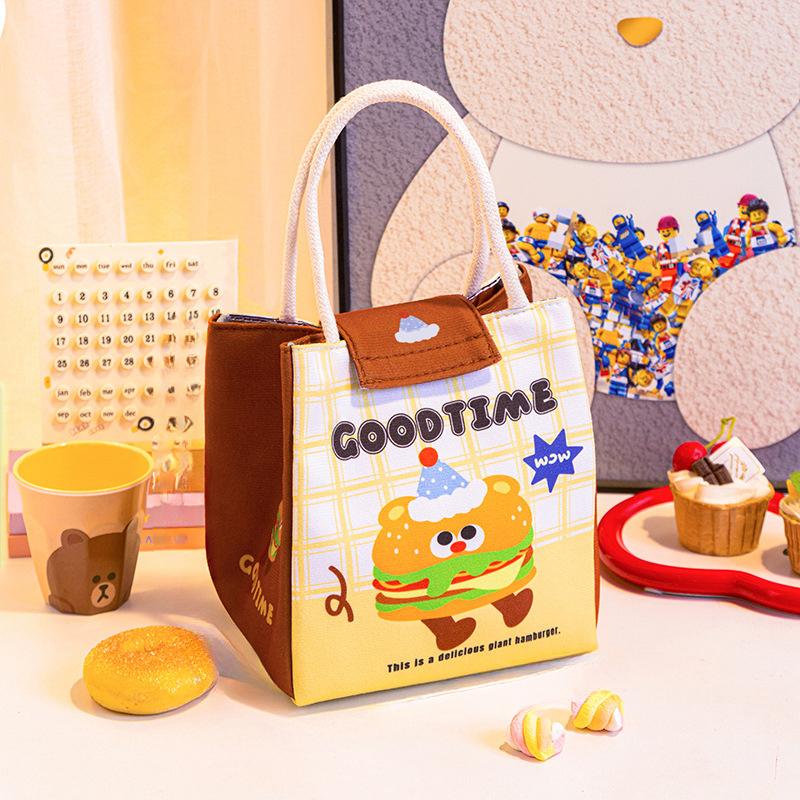 Portable Lunch Box Insulation Bag For Office Workers, Large Capacity, Portable For Going Out, Cute Insulation Lunch Storage Bag