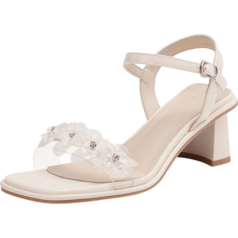 ZHR Women s Fairy Style Open Toe Chunky Heel Sandals 38