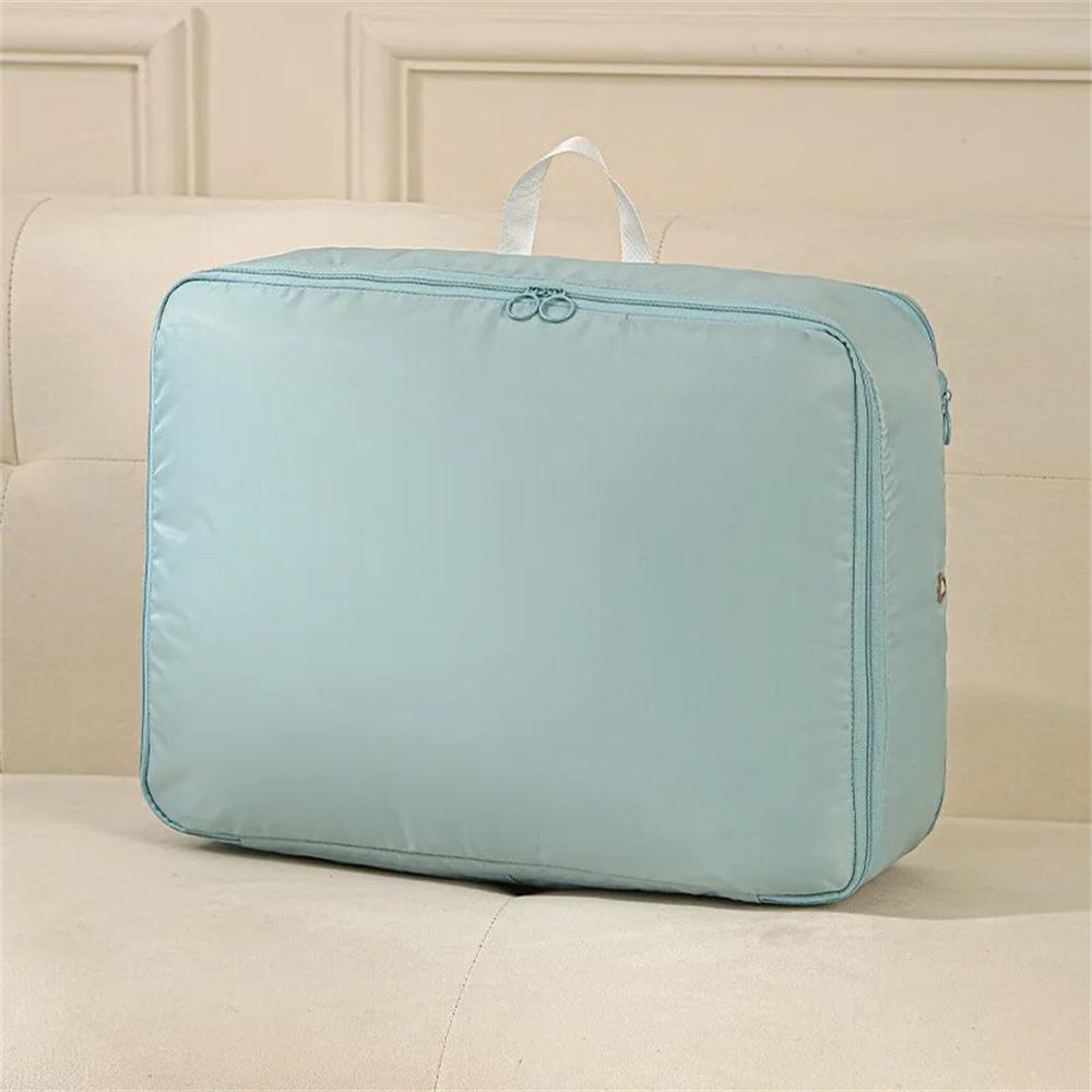 

Compressible Storage Bag Saves Space Wardrobe Luggage Down Jacket Cotton Storage Bag Double Zipper Portable Travel Bag 40cmx30cmx10cm синий