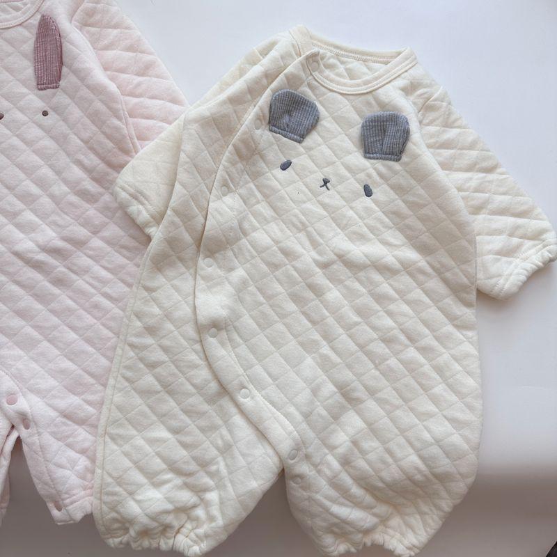 

Japanese-Style Spring and Autumn One-Piece Romper, Dual-Use for Sleeping and Crawling, One Size Fits 50-70, Air Cotton Beige 50-70