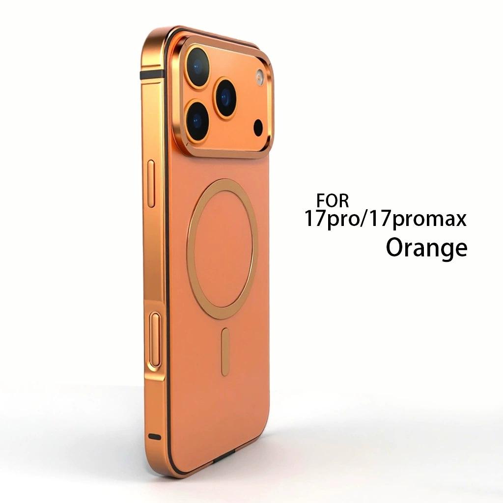For IPhone 17 Promax Phone Case Magnetic Suction Apple 17 Pro Metal Border Original Machine Color Protective Case Air