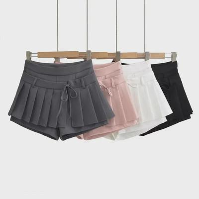 Summer Hot Girl Sexy High-Waist Pleated Skirt Pants - European & American Style