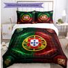 Portugal Football Printed Bedding 3 Piece Set Cozy Breathable Bed Cover Set As Housewarming Holiday Gift
