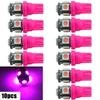 10pcs Pink Purple T10 158 192 194 168 W5W 5050 SMD 5 LED Car Wedge Tail Side Lights Lamp Bulb Dome License Map Light Accessories Dome Lights 6