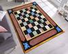 Marble Inlay Checkerboard Rug Gilded Accent Non-Slip Washable Home Decoration Carpets