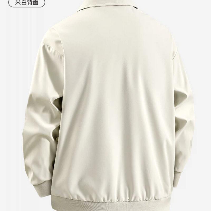 Spring Autumn Polo-neck Vintage Zipper Jacket Male Loose Casual All-match Outwear Coat Top