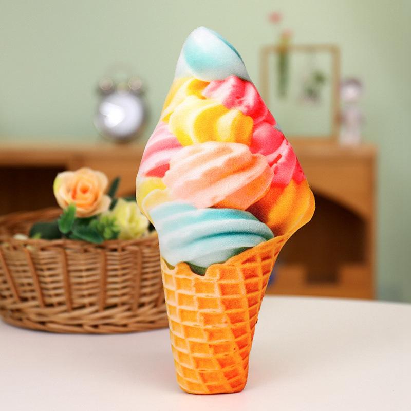 Simulated Cute Fruit Ice Cream Pillow Plush Toys for Girls Sofa Cushions At Home Ornaments Children's Gifts