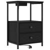 Nightstand Black Oak Effect 40 X 31 X 60 Cm Engineered Wood