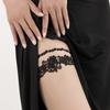 IngeSight.Z Charming Sexy White Lace Leg Chain Thigh Woman Trendy Imitation Pearl Tassels Charm Leg Strap Body Accessories