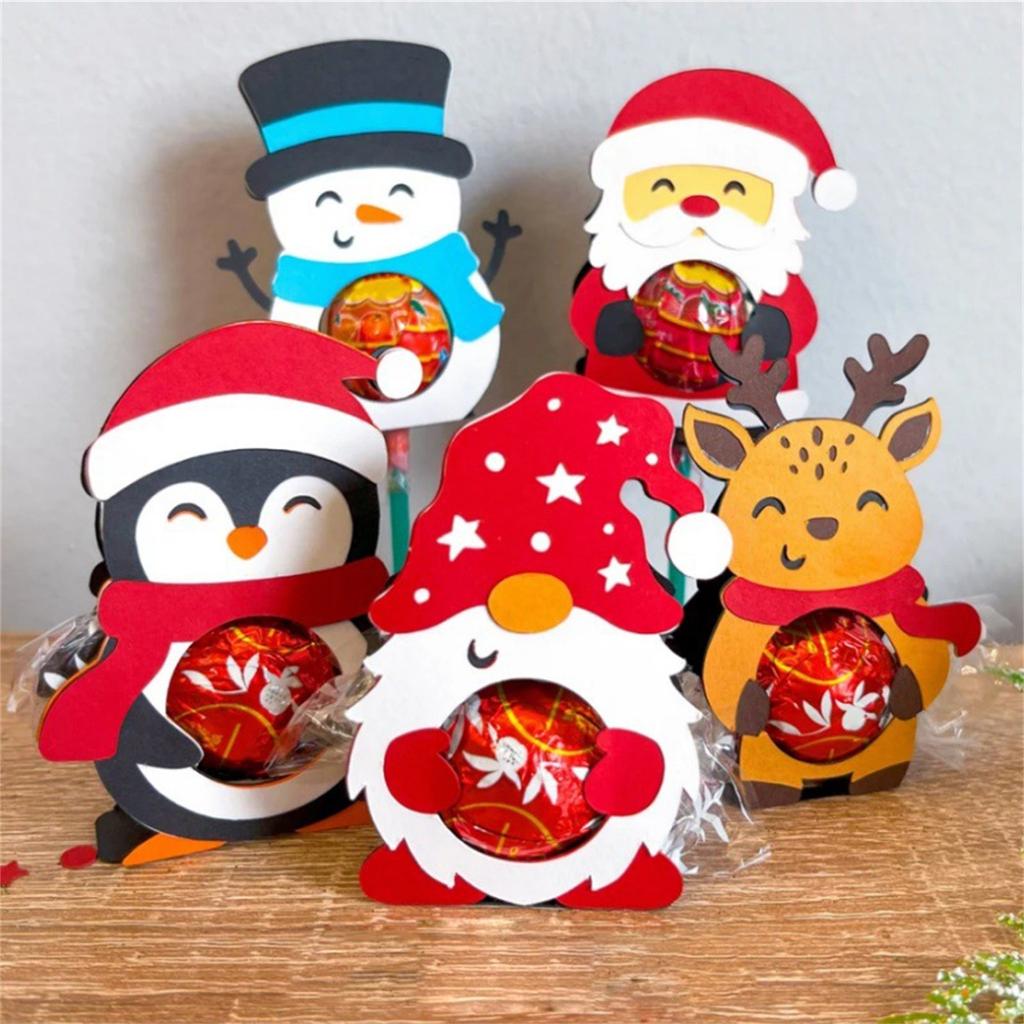 Paper Christmas Lollipop Fruit Rack Decorations, Christmas Snowman Gifts, Small Gifts