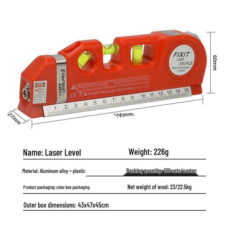 Multi-Functional Infrared Crosshair Laser Level for Home & Woodworking