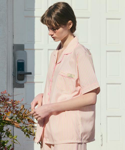 [Pink Zone] Rose Quartz Short Sleeve Collar Pajama Set [Shipped from Korea] 100% Authentic