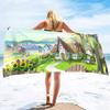 Oversized Beach Towel Cartoon House Extra Large Big Pool Travel Soft Towel Blanket Sand Free Swim Pool Traveling on Vacation