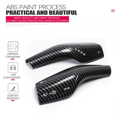 For Tesla Model 3 Accessories Carbon Fiber Patch Decoration Steering Wheel Steering Lever Model Y Wiper Controller Stickers