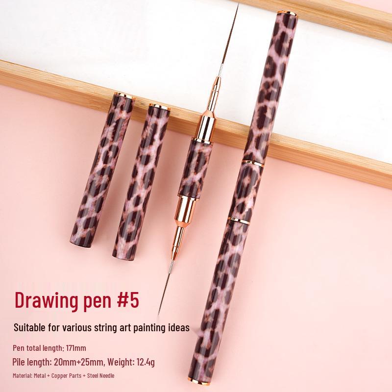 

Набор из 5 двухсторонних кистей для нейл-арта с леопардовым принтом для карвинга и создания эффектов омбре и градиента гель-лаком