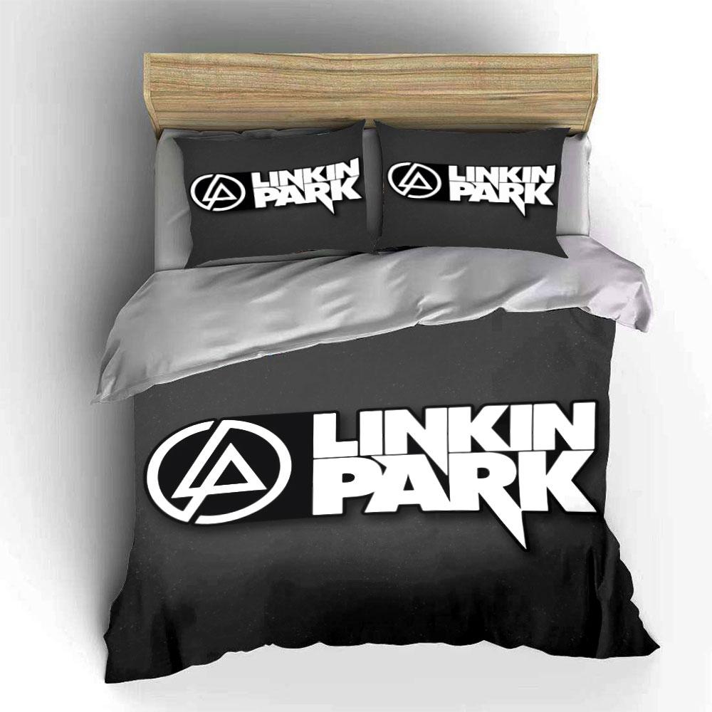 "Linkin Park logo text." Bedding sets Duvet cover sets Duvet covers Pillowcases(1 * Duvet Cover 2 * Pillowcases without duvet insert)