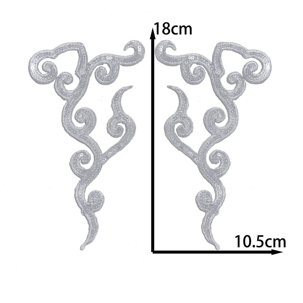 Gold And Silver Sequins Embroidery Cloth Sticker Opera Performance National Clothing Diy Handmade Clothing Accessories Decorative Decals Ironing