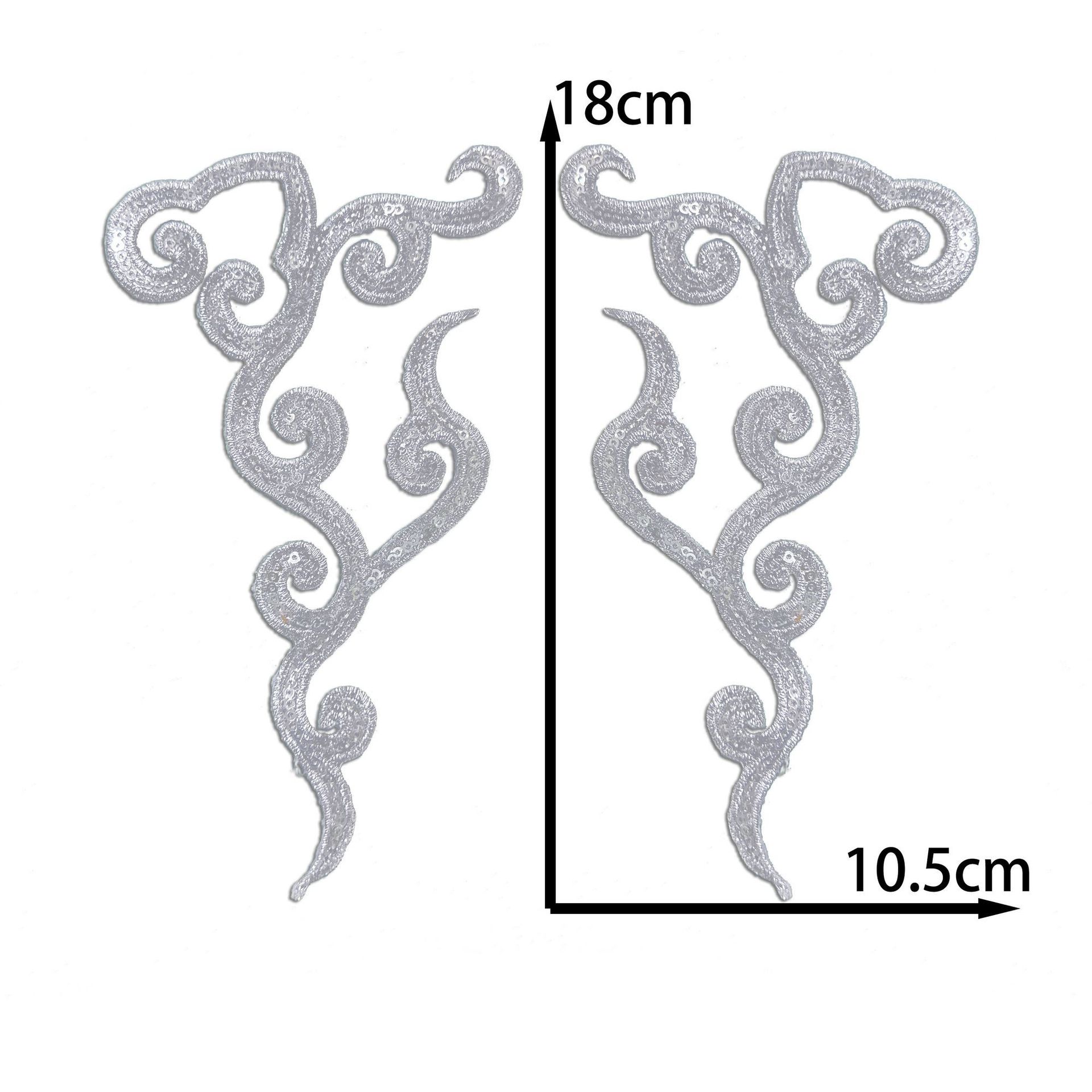 

Gold And Silver Sequins Embroidery Cloth Sticker Opera Performance National Clothing Diy Handmade Clothing Accessories Decorative Decals Ironing