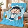 Chibi Maruko Chan Throw 240g Flannel Blanket, Suitable for Sofas, Beds, Offices, Exquisite Gift Blankets