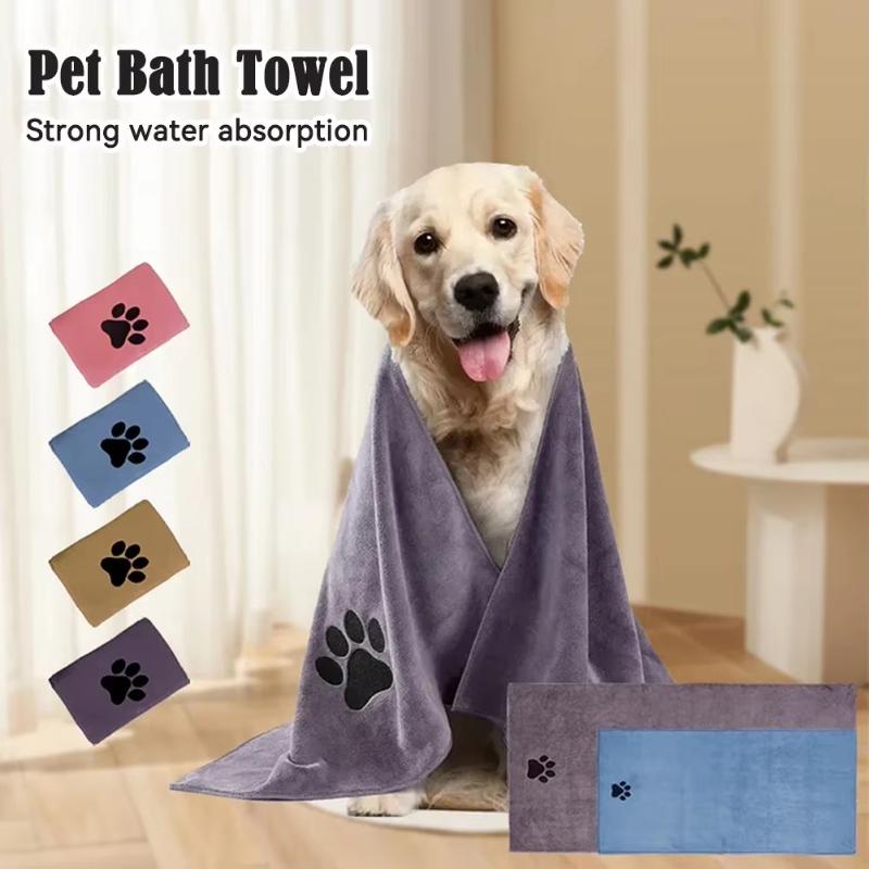 35×75Cm / 50×100Cm Microfiber Pet Bath Towel Mat Quick‑Dry Super Absorbent Bathing Towels For Dogs & Cats Pet Grooming Supplies
