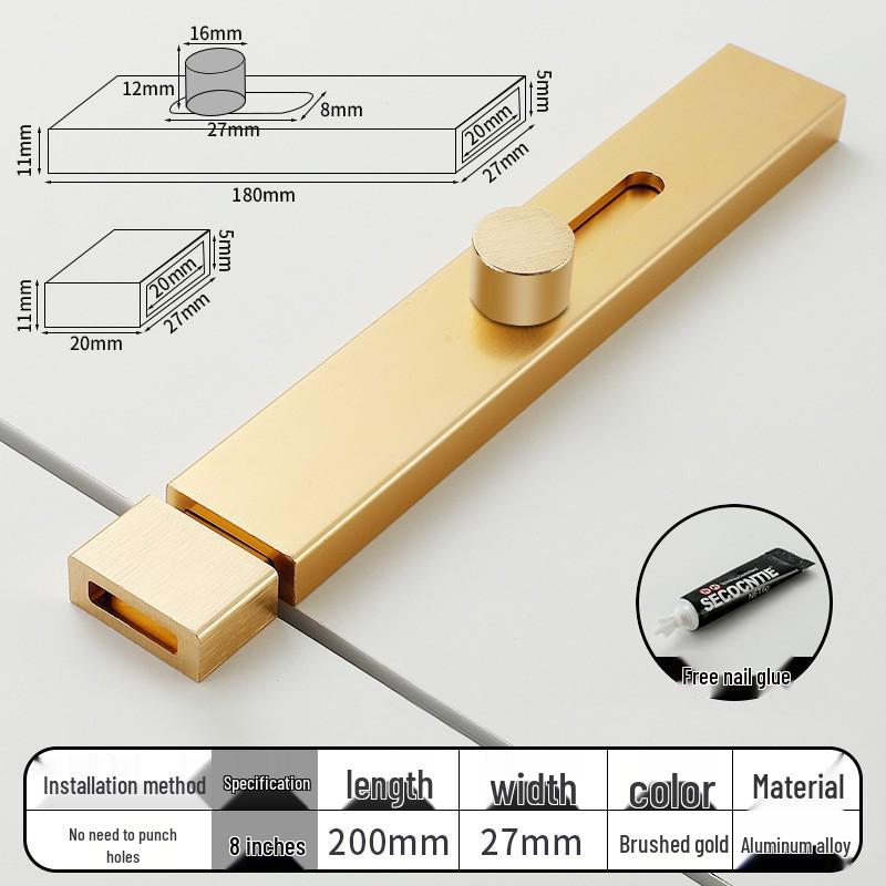 No-Drill Bathroom Door Latch: Simple Lock for Toilet & Sliding Doors