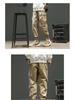 Men's American Trendy Multi-Pocket Loose Cargo Joggers - Military Green Parachute Pants, Casual Retro Style for Autumn.