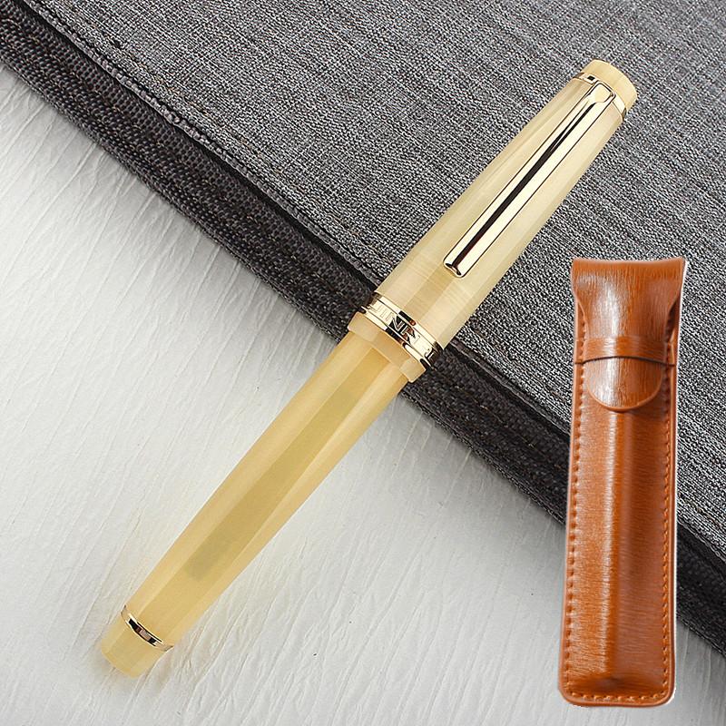 JinHao 82 Fountain Pen Transparent Fluorescent Blue Ink Pen EF F M Nib Business Stationery Office School Supplies Pens